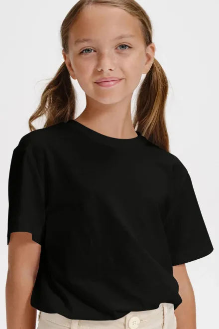 Eenvoudig kinder T-shirt, zwart