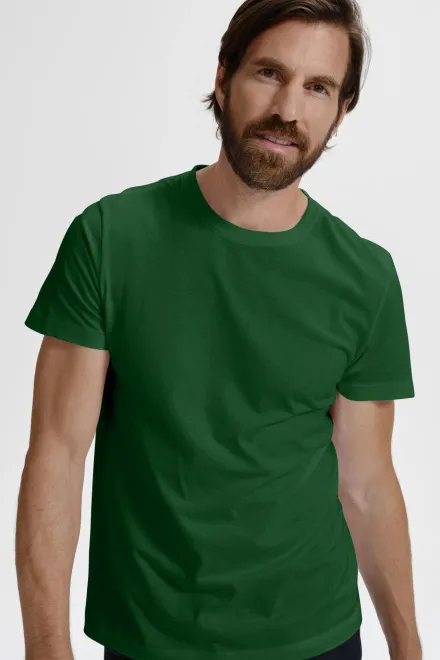 Eenvoudig T-shirt voor heren, fles groen