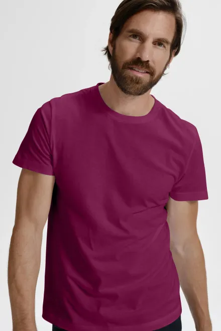 Eenvoudig T-shirt voor heren, fuchsia