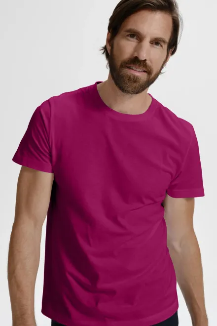 Eenvoudig T-shirt voor heren, fuchsia