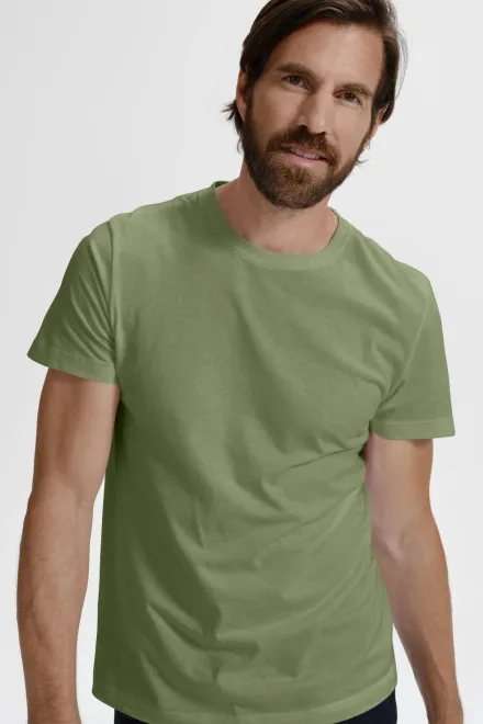 Eenvoudig T-shirt voor heren, khaki