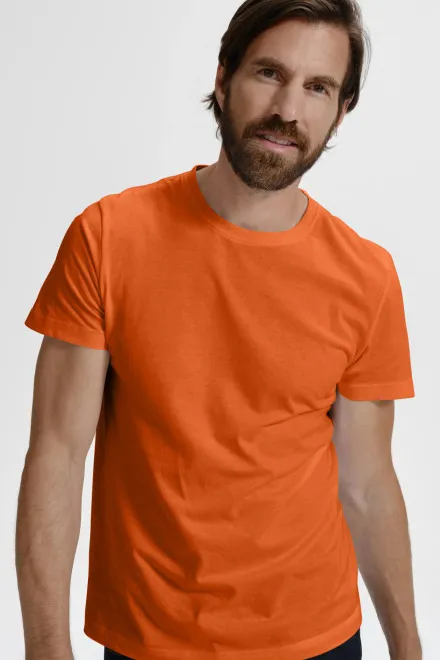 Eenvoudig T-shirt voor heren, oranje