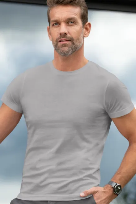 Exclusief heren T-shirt, Zilver grijs