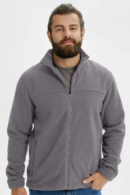 Fleecejack voor heren, staal grijs