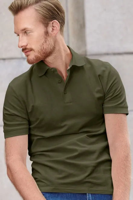 Herenpoloshirt van biologisch katoen, military