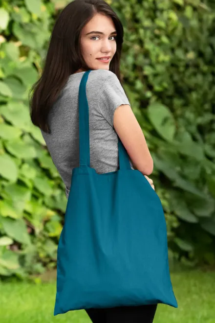 Katoenen boodschappentas, petrol blue