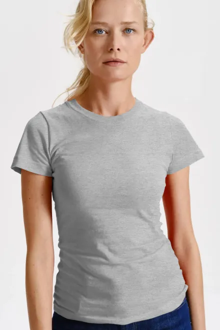 Klassiek dames T-shirt, lichtgrijs marmer