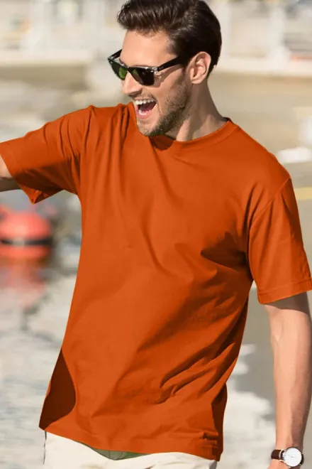 Klassiek T-shirt voor heren, oranje