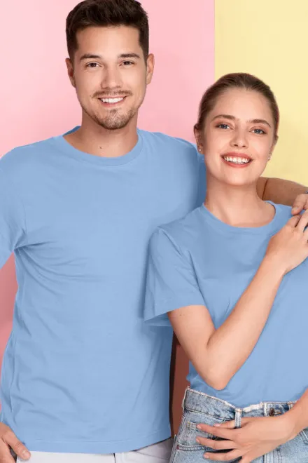 Lichtgewicht T-shirt met korte mouwen, hemelsblauw