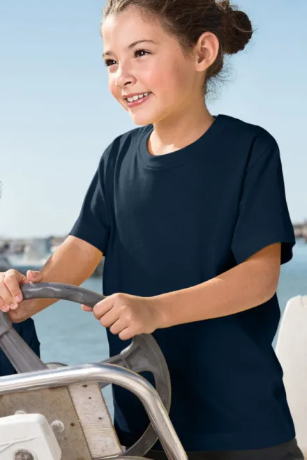 Lichtgewicht T-shirt voor kinderen, donkerblauw