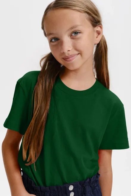 Lichtgewicht T-shirt voor kinderen, fles groen