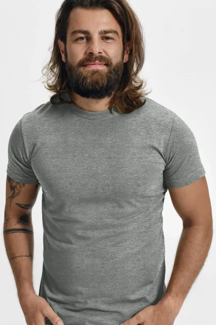 Modieus T-shirt voor heren, donkergrijs marmer