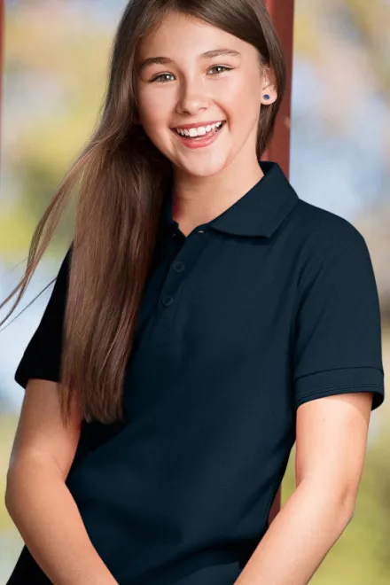 Poloshirt voor kinderen, donkerblauw
