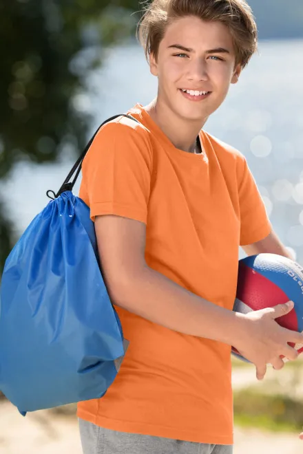 Sport-T-shirt voor kinderen, neon mandarijn