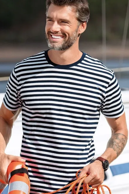 T-shirt in marinestijl, donkerblauw