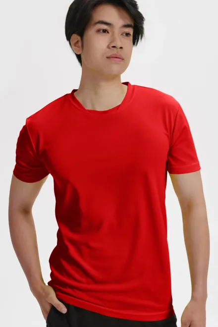 T-shirt met asymmetrische halslijn, rood