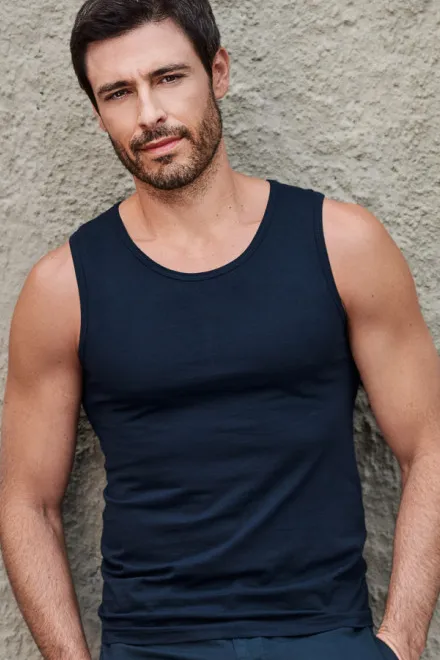 Tanktop voor heren, donkerblauw
