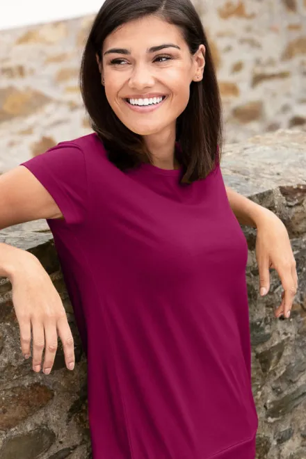 Trendy dames T-shirt, fuchsia