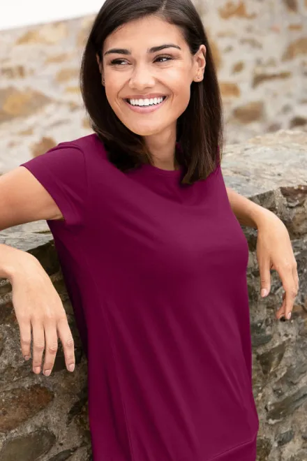 Trendy dames T-shirt, fuchsia