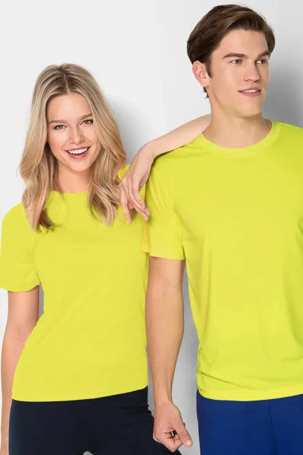 Uniseks sport-T-shirt, Neon Geel