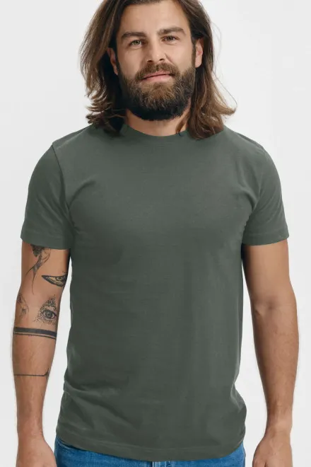 Uniseks T-shirt met een hoger gewicht, donkere leisteen