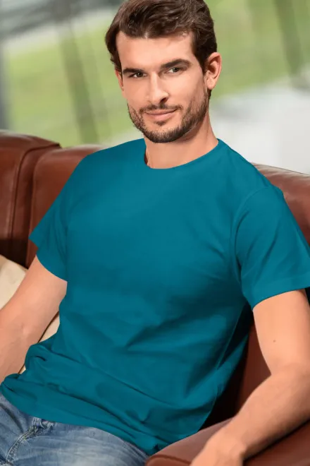 Uniseks T-shirt met een hoger gewicht, donkerturkoois