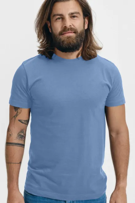 Uniseks T-shirt met een hoger gewicht, hemelsblauw
