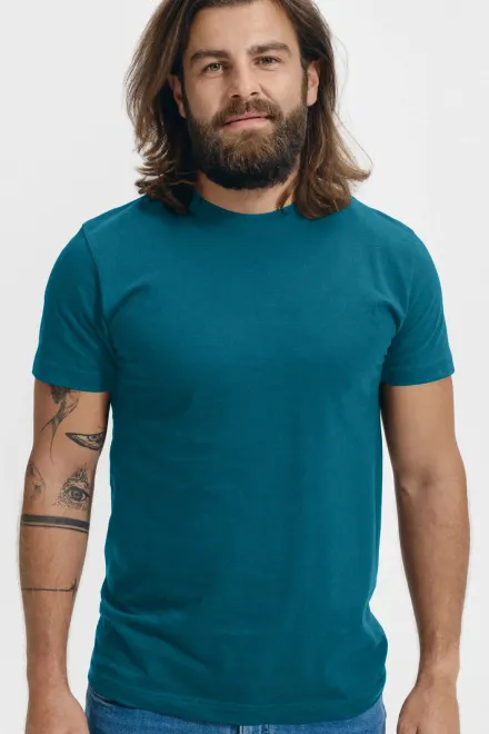 Uniseks T-shirt met een hoger gewicht, petrol blue