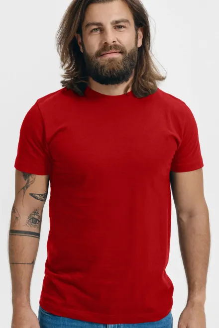 Uniseks T-shirt met een hoger gewicht, rood