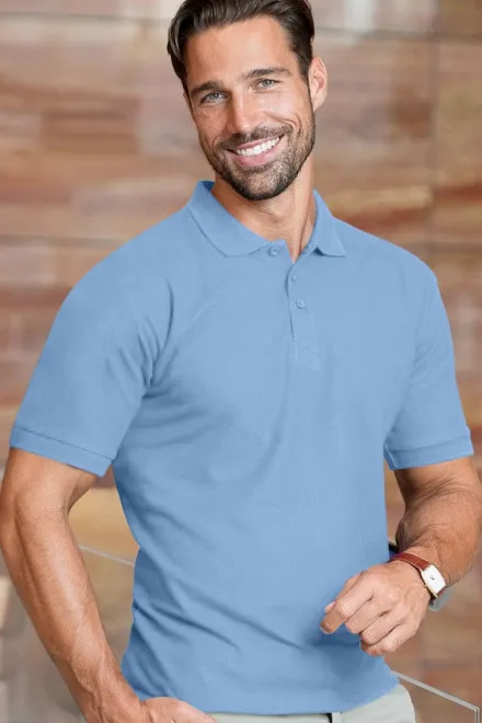 Zwaargewicht poloshirt voor heren, hemelsblauw