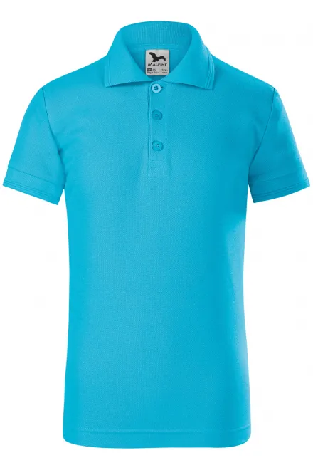 Poloshirt voor kinderen - turkoois, 122 cm / 6 jaar