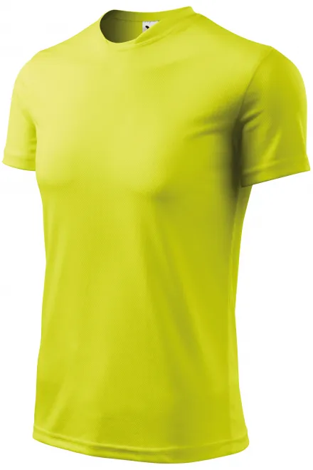 T-shirt met asymmetrische halslijn, Neon Geel