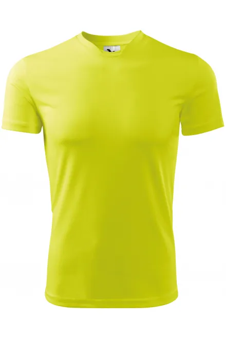 T-shirt met asymmetrische halslijn - Neon Geel, XL