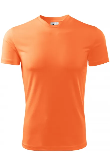 T-shirt met asymmetrische halslijn - neon mandarijn, XL