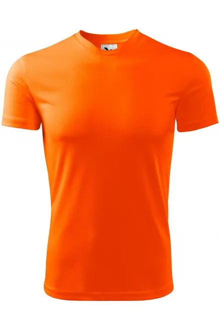 T-shirt met asymmetrische halslijn - neon oranje, XL