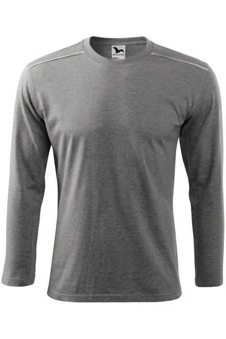 T-shirt met lange mouwen - donkergrijs marmer, 3XL